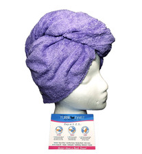 Hair Towel Absorbent 100 Cotton Purple Bath Shower Spa Pool Turbie Twist Turban