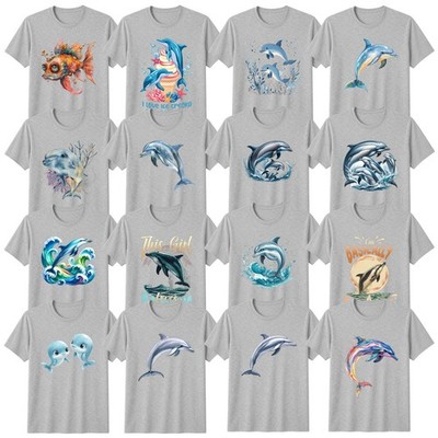 Aquarell Sea Life T-Shirt Delfine Ozean Liebhaber Geschenk