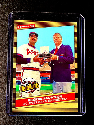 Mickey Mantle 1986 Donruss Reggie Jackson Eclipses Home Run Record Champions #1