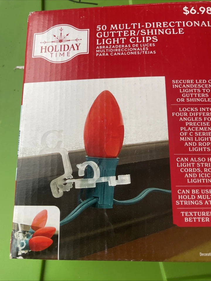 Advanced Multi-Directional Gutter/Shingle Light Clips, 50 Count, by Holiday Time - Image 2 of 4