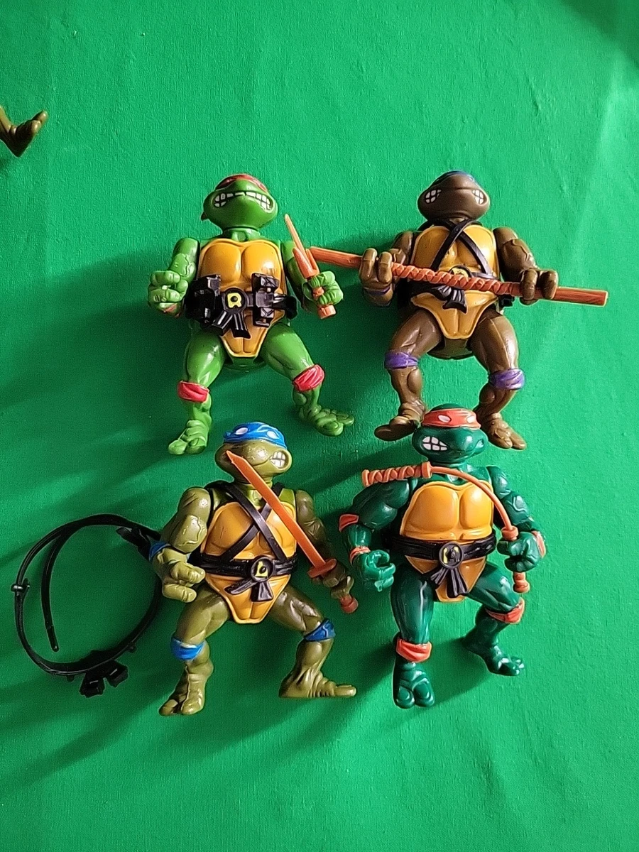 ☆1988 Tmnt Lot Of 4 Brothers With Some Accessories Teenage Mutant