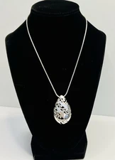 Brighton Kismet Silver Teardrop Open Cut Pendant Necklace With Brighton Bag