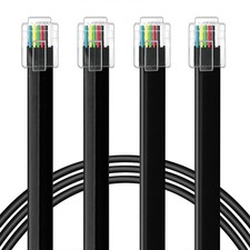 2Pack RJ12 Cable 6Ft Phone Cord RJ12 6P6C Male to Male Straight Wired for Both D
