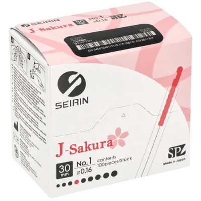 SEIRIN Akupunkturnadel J-type No.1 0,16 x 30mm (100 Stk