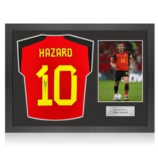 Eden Hazard Signed Original Belgium 2022-23 Football Shirt. Icon Frame