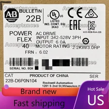 New 22B-D6P0N104 Allen-Bradley Powerflex 40 AC Drive 3.0Hp 2.2kW 22BD6P0N104