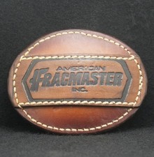 WD01104 NOS COOL VINTAGE 1970s AMERICAN FRACMASTER INC. LEATHER BELT BUCKLE