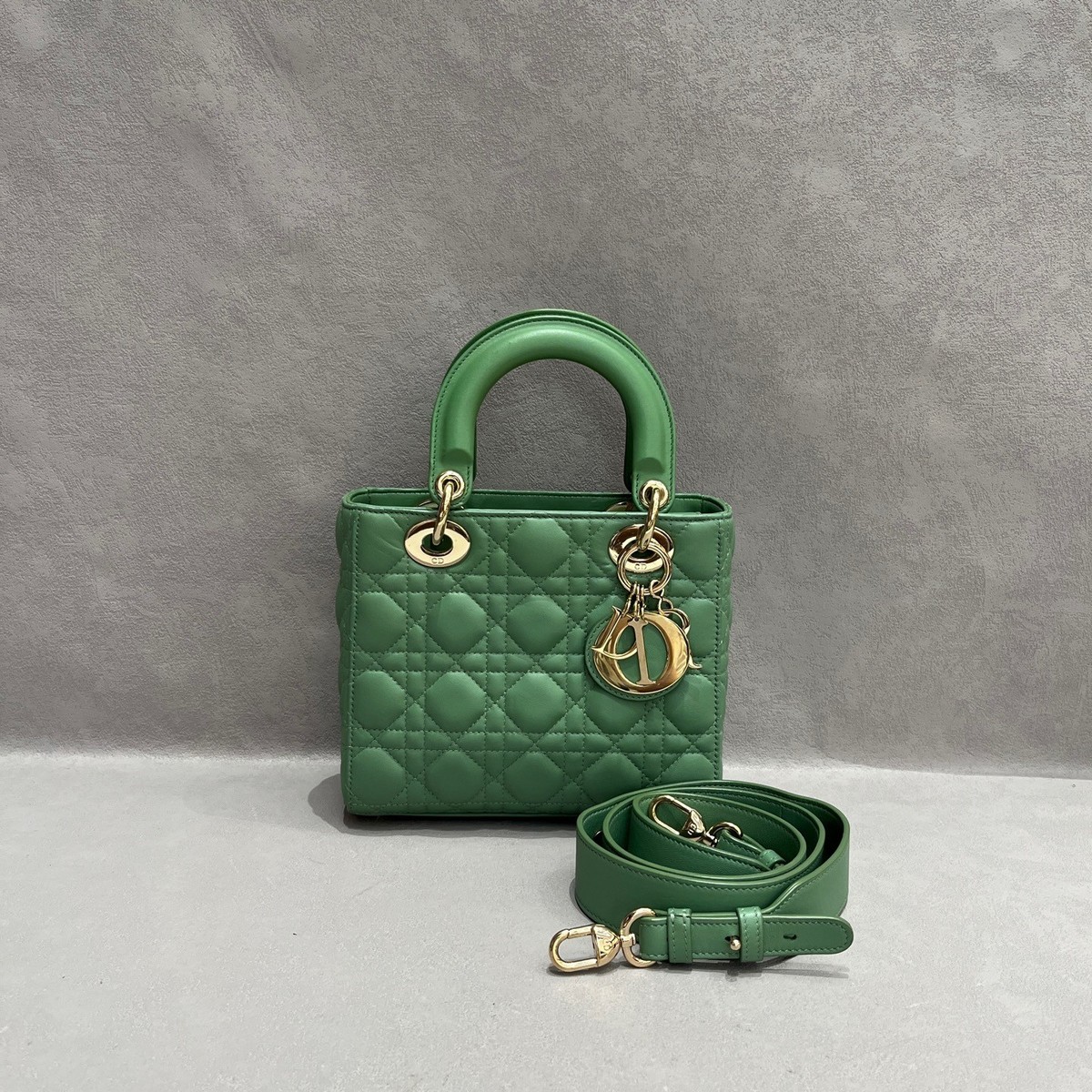 Dior Lady Dior Small Tote Bag Calfskin Cannage Top Handle Bag