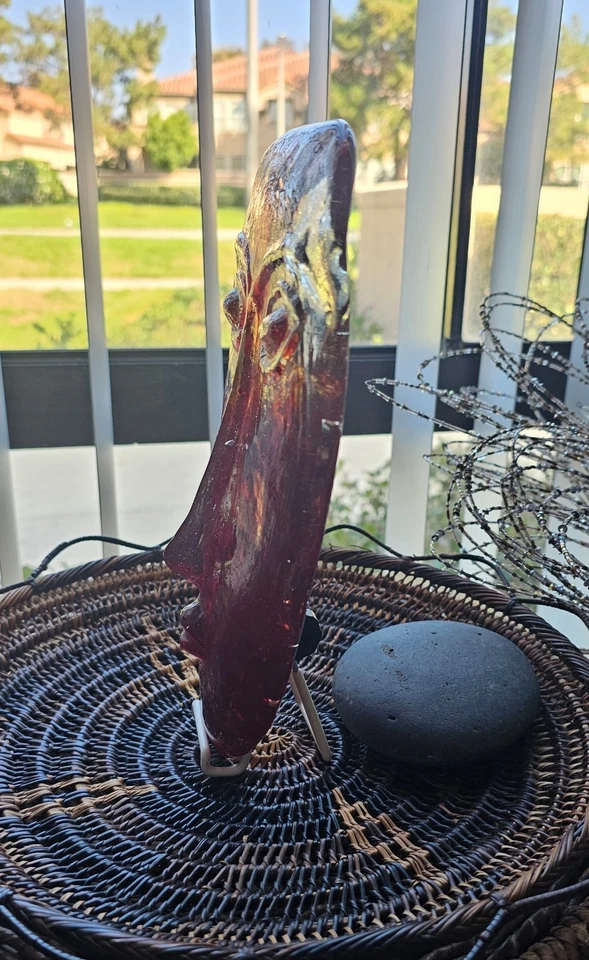 Escultura de máscara de vidrio arte fundido 'Sky Dreamer' México años 80 JARAMILLO BROTHERS Foto 2 de 4