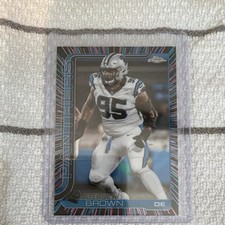 Topps 2024 Chrome Derrick Brown Carolina Panthers #47 NFL Football Card
