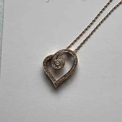 KAY LOVE'S EMBRACE Collection~1/5ct Real Diamond 10K ROSE Gold Necklace