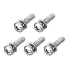 5Pcs M4 x 16mm 304 Stainless Steel Phillips Pan Head Machine Screws Bolts