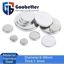  6mm-80mm Solid Round Discs A2 Stainless Steel Thick 1mm-5mm Metal Flat Circle