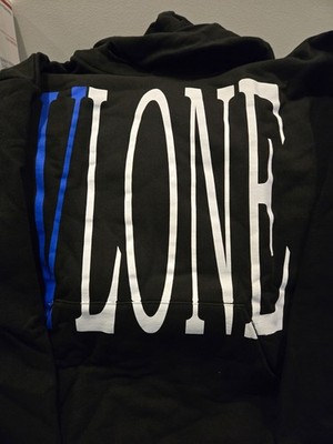 BRAND NEW Vlone Staple Hoodie Black/Blue Size: XXL