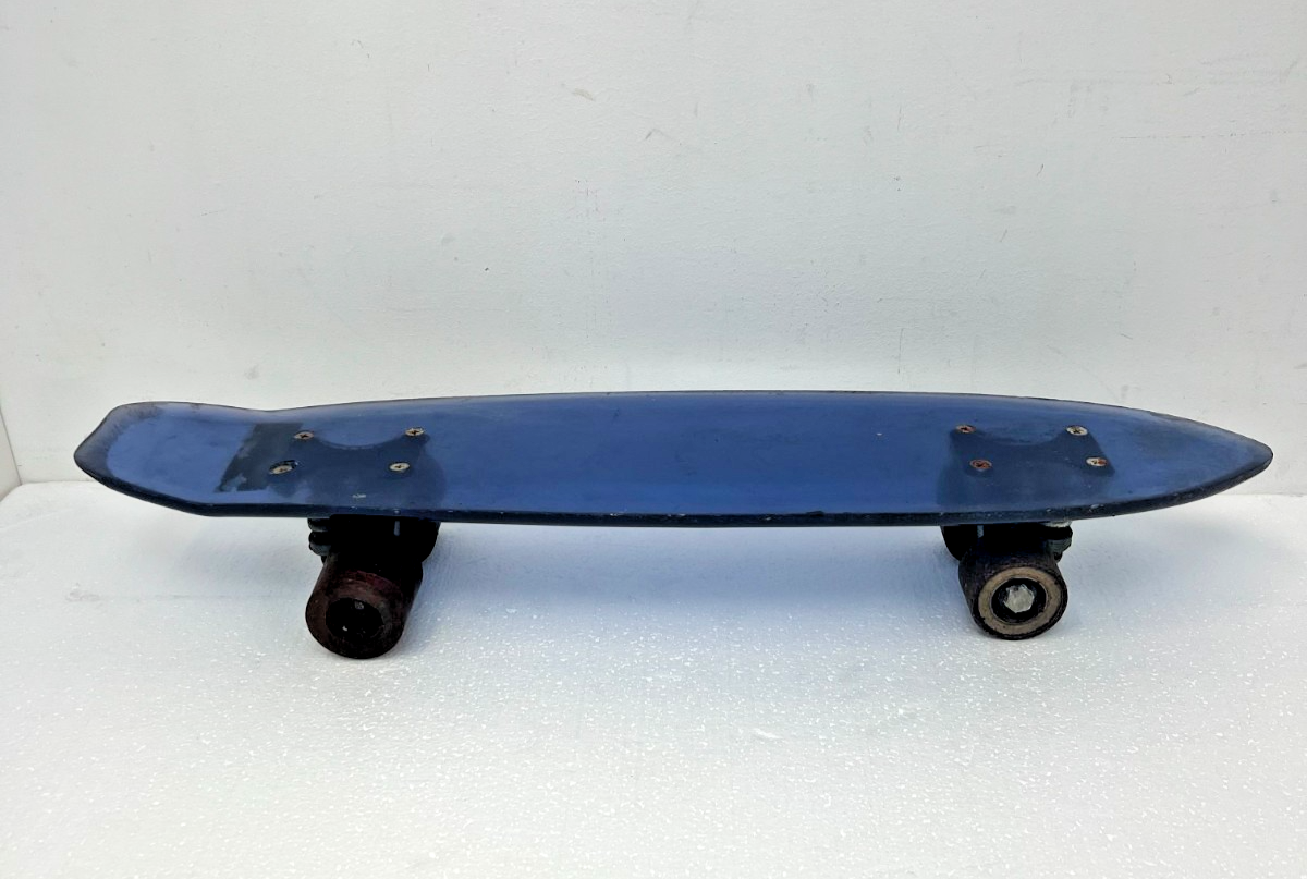 Vintage Nash Translucent Blue Plastic Skateboard Sidewalk Surfer