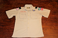 Boy Scouts of America BSA Youth Shirt Tan Large Vented Poly Microfiber Soft