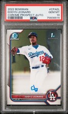 2022 BOWMAN CHROME PRSPCT AUTOS #CPAEL EDDYS LEONARD PSA 10 AUTO