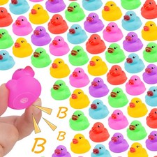 54-Pack Mini Rubber Ducks Set, Mini Colorful Rubber Duckies Bath Toy for Chil