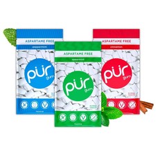 3 Pack PUR Gum Aspartame Free Chewing Gum 100 Xylitol 55 Pieces 3Flavors