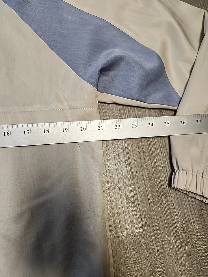 Chaqueta cortavientos vintage Irvine Park beige cremallera completa para hombre pequeña regular Foto 2 de 4