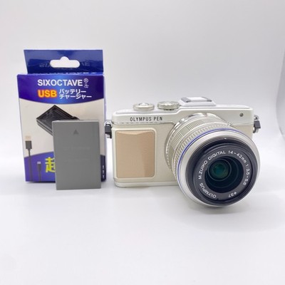 N.MINT OLYMPUS PEN Lite E-PL7 Spiegellose Weiß Kamera M.Zuiko 14-42mm aus Japan
