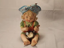 Retro Cutie Ceramic Girl Cooking Eggs Vintage Kitchsy 1950s Style Lipper Mann