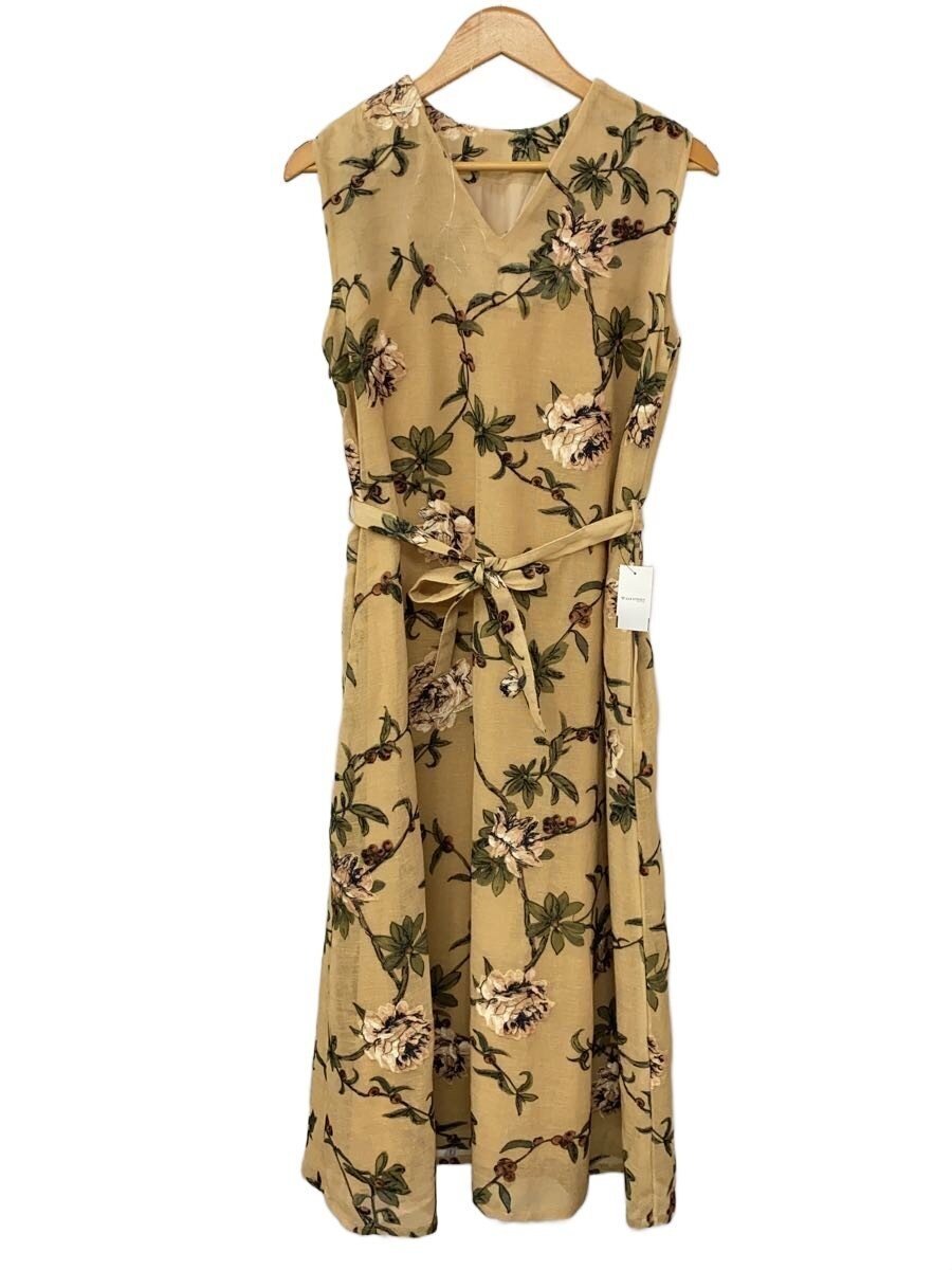 AMERI Sleeveless One Piece M Polyester YLW Floral… - image 1