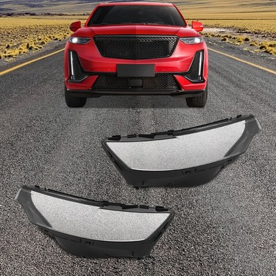 Pair Headlight Lens Cover Fit For Cadillac XT6 2020-2022 Left + Right Side