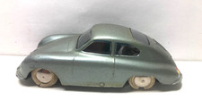 Vintage 1950s Diecast Car TEKNO PORSCHE 356 Silver-Green + White Wheels DENMARK