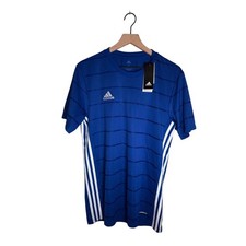 NWT ADIDAS Men  s Gray and White Aeroready Performance Soccer Jersey M