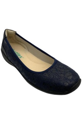 Eazies Women's Joyful Slip-On Flats Navy Paisley