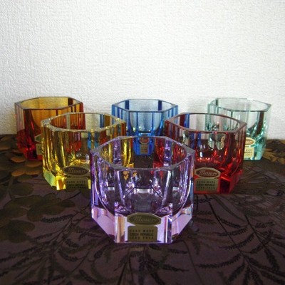 Moser Kristallglas Schnapsglas 6er Set Multicolor Art Deco Geschirr