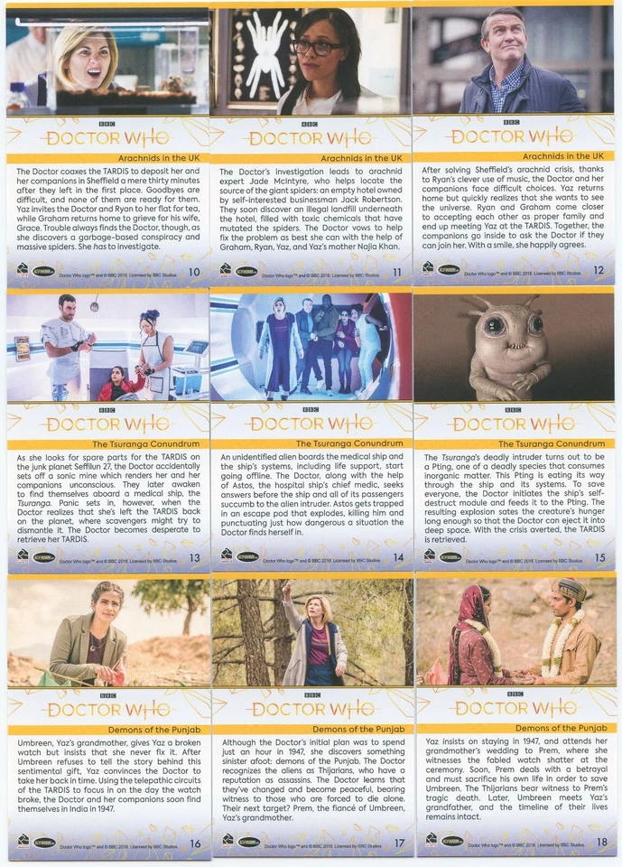 Doctor Who 2022 Juego completo de 60 cartas base más 2 envoltorios vacíos del conjunto Foto 4 de 4