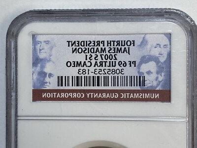 2007-S $1 PF 69 ULTRA CAMEO FOURTH PRESIDENT JAMES MADISON NGC | eBay