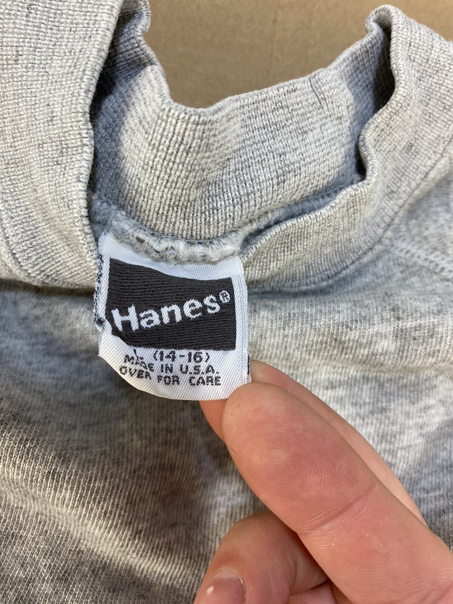 昭和の栄華　目無しHanes 70s sweatshirt Vintage 70s 80s Youth Kids Blank Plain Hanes Gray Sweatshirt