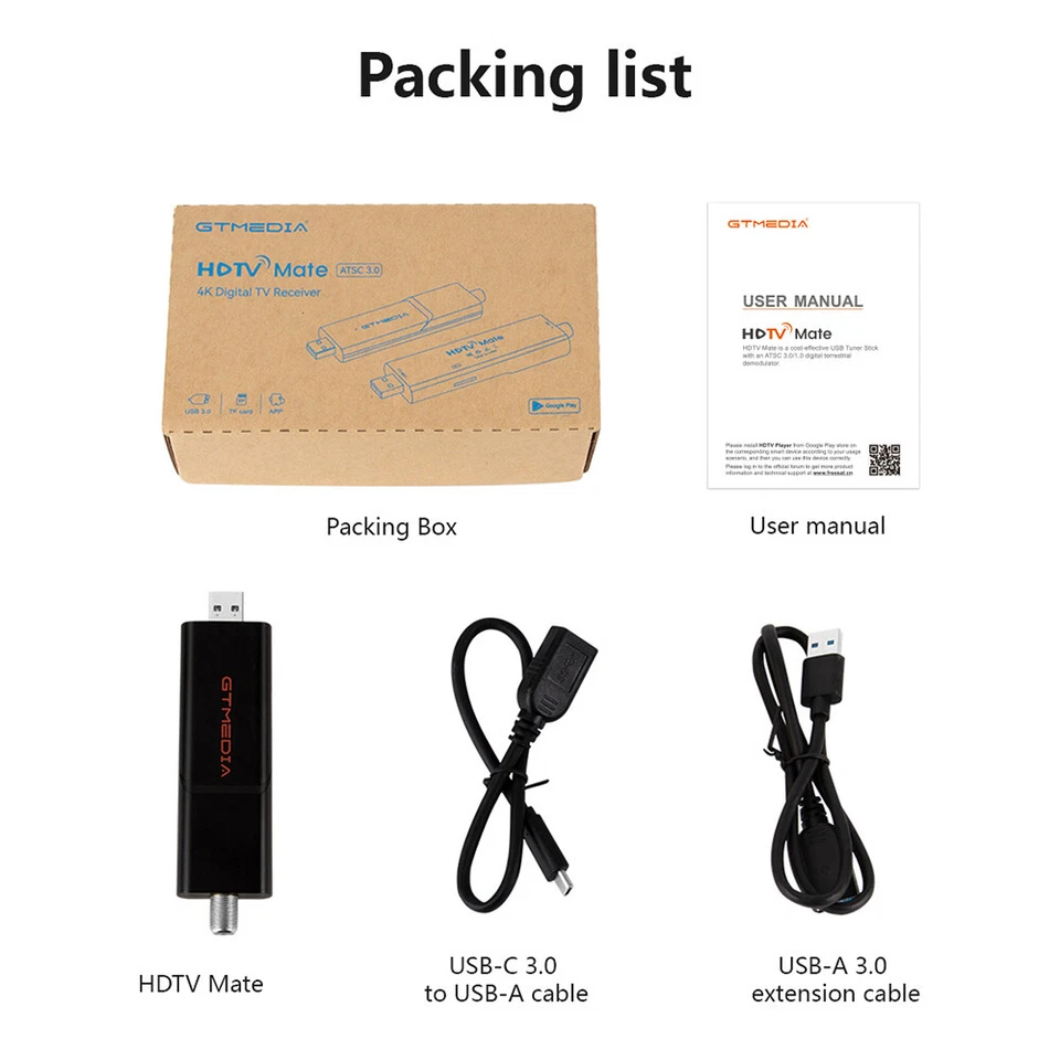 4K UHD ATSC 3.0/1.0 OTA сигнал метр тюнер DVR Android OTT огонь NextGen TV Stick - Изображение 4 из 4