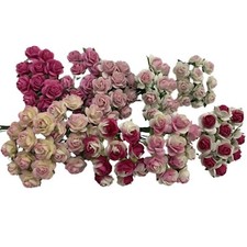 1/4"or 1cm MINI Open Rose Mixed PINK Flower Wedding Scrapbook Dioramas R2-00 