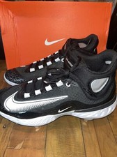 Nike Alpha Huarache Elite 4 Mid Black Baseball Cleats, Size 9 DJ6520-011