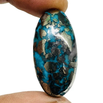 59.75 Cts Natürlich Türkis 33.5x16.5mm Oval Cabochonschliff Lose Unbehandelt - Bild 1 von 4
