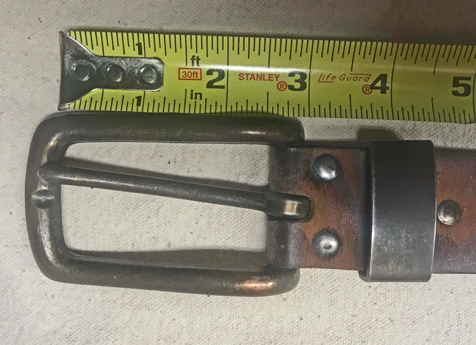 Arnés de cuero marrón genuino de grano completo 34/36, 1 1/2 de ancho Foto 2 de 4