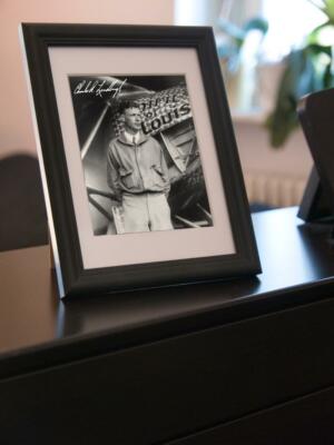 Repro-Autogramm - Charles A. Lindbergh - Gerahmt - Flugpionier