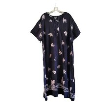 Mackson Black Rayon Dress with Zebras