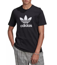 Adidas Mens Trefoil Graphic Logo Short Sleeve Crewneck T-Shirt Black, S