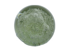 Sulfure presse papier verre soufflé bullé signe Biot Glass paperweight