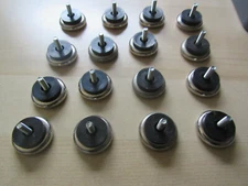 Lot of 16 SHIFFLER Cushioned adj. Glide 1.08" Nickel Steel Base 8/32  3/8" Stem 