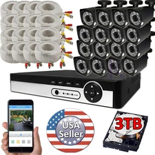 Sikker 16 Ch Channel DVR Home Security Camera 1080P System with 3TB Hard Drive