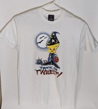 Vintage 90s 1993 Tweety Bird Halloween T-Shirt Looney Tunes XL - Great Condition