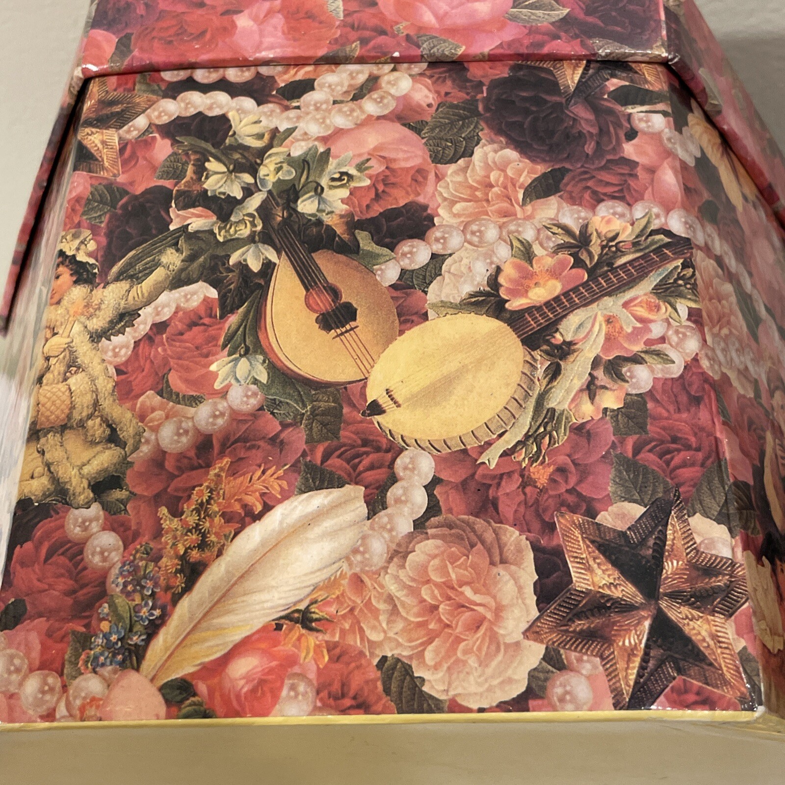 Vtg 1995 C&F Christmas Victorian Decoupage 12 Ball Ornaments Angels Santa Roses