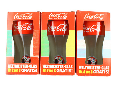 Coca Cola Gläser Weltmeisterglas Nr 1 2 4 Italien Brasilien Argentinien 2014 Neu