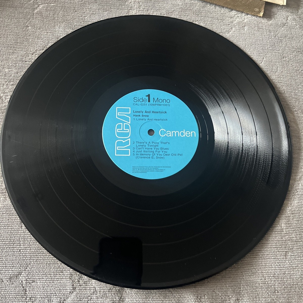 加LP Hank Snow Lonely And Heartsick CAL2251 RCA Camden /00260 HANK SNOW: lonely and heartsick RCA Camden 12
